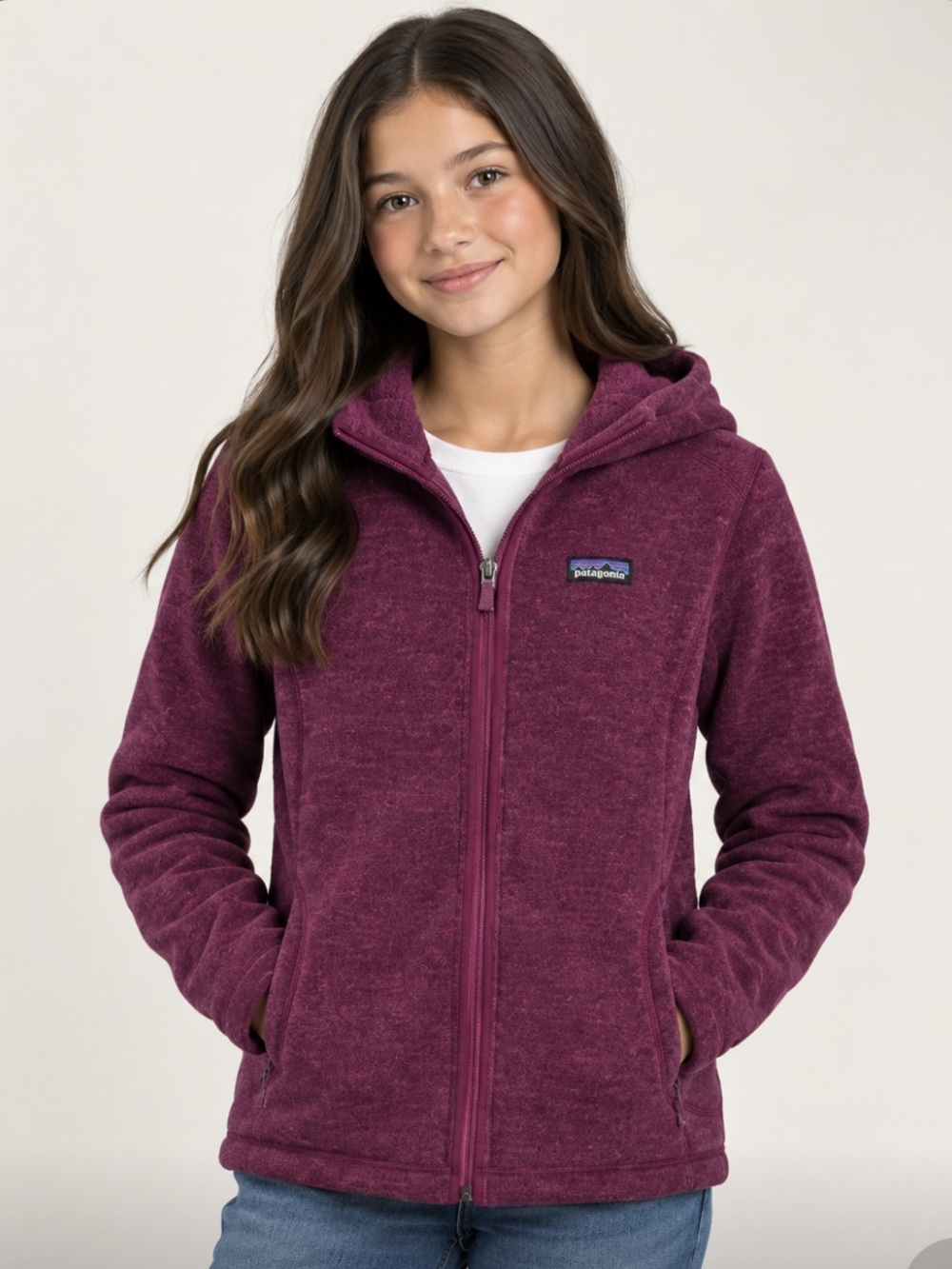 Patagonia Kids' Maroon Zip-Up Hoodie